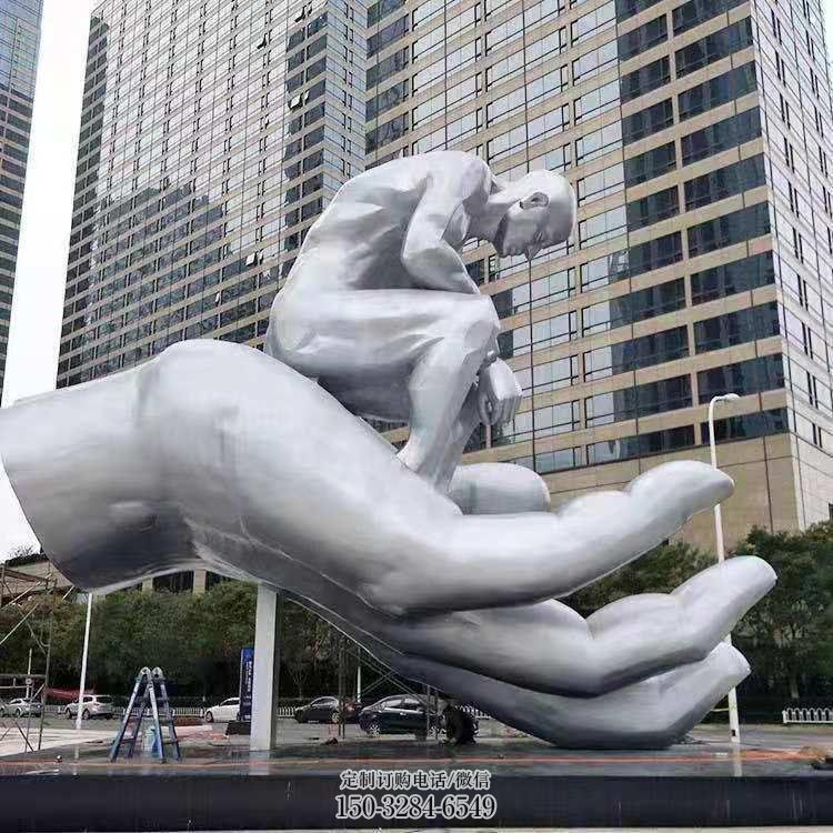 上饶沉思者雕塑,景观雕塑,手托人物雕塑厂家提供 上饶沉思者雕塑,景观雕塑,手托人物雕塑厂家提供