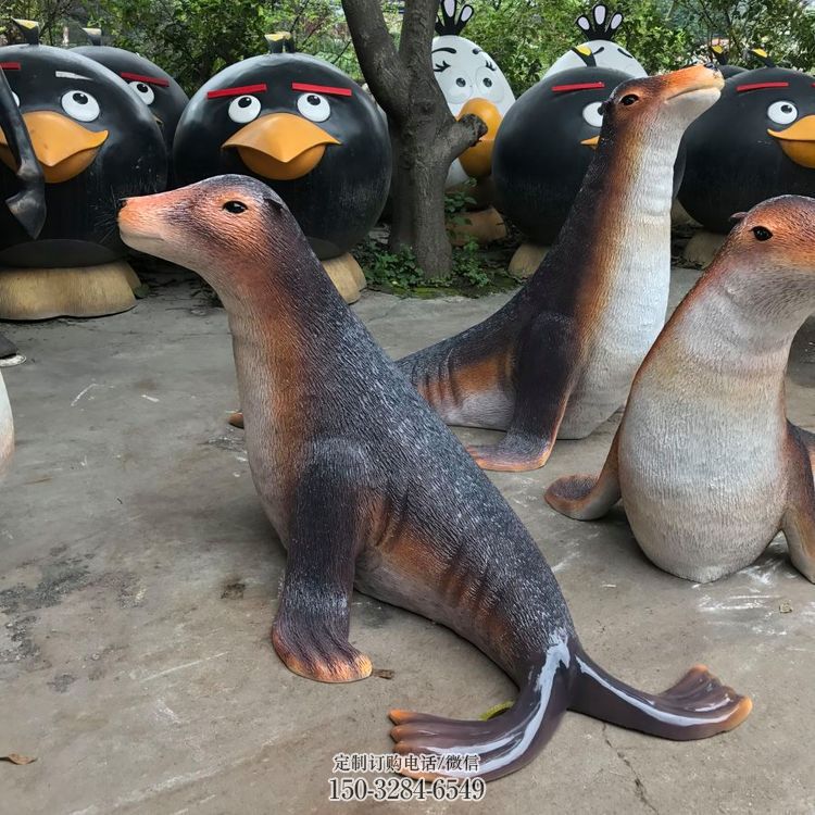 宜春园林海豹雕塑 风景区仿真雕塑 广场小品
